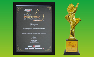 Safexpress honoured by Team Marksman in the 2nd edition of Most Preferred Brand 2022 awards
